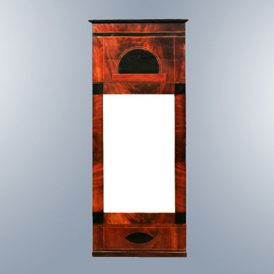An Empire Mirror with a Mahogany Marquetry Veneer. <span 