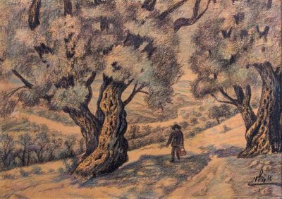 אהרון הלוי, דמות במטע הזיתים. <span 