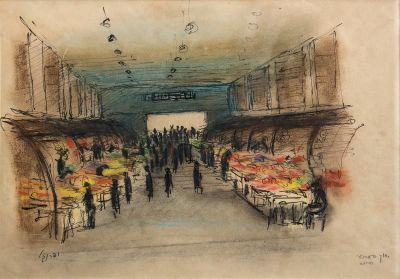 יצחק פרנקל, השוק המרכזי החדש, תל אביב
. טכניקה: 