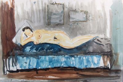 יוסף קוסונוגי, אישה עירומה שוכבת. <span 