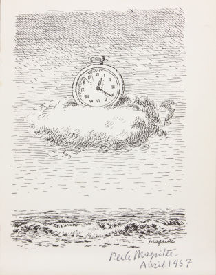 חתימה מקורית של רנה מגריט על "Aube &agrave; l'Antipode"
. תיאור: חתום "רנה מגריט, אפריל 1967" 