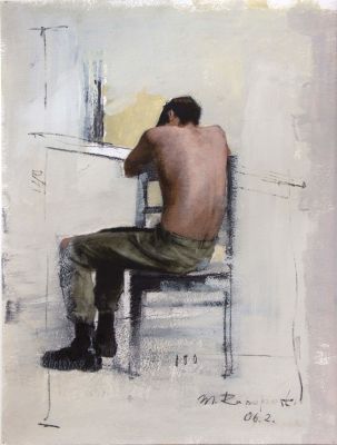 מישה רפופורט, חייל יושב. <span 