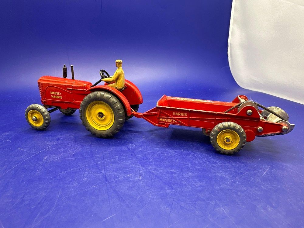 Lot 152: Dinky Unboxed Massy Harris Tractor and manure Spreader...