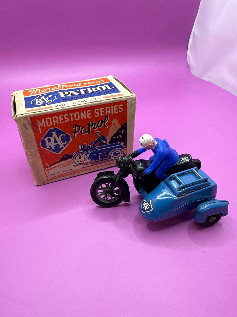 Lot 238: Morestone Series Rac Patrol Miniature Model. Motorcycle And...