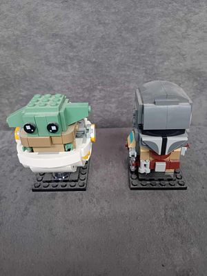 Lego Brick Headz The Mandalorian and The Child 75317 pre built model not box no instruction manual