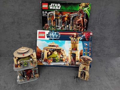 Rare Lego Star Wars Jabbas Palace 9516 including Rancor Pit 75005 pre built models with boxes 