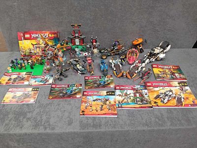 Mixed job lot of lego ninjago contains some instruction manuals and one box as pictured