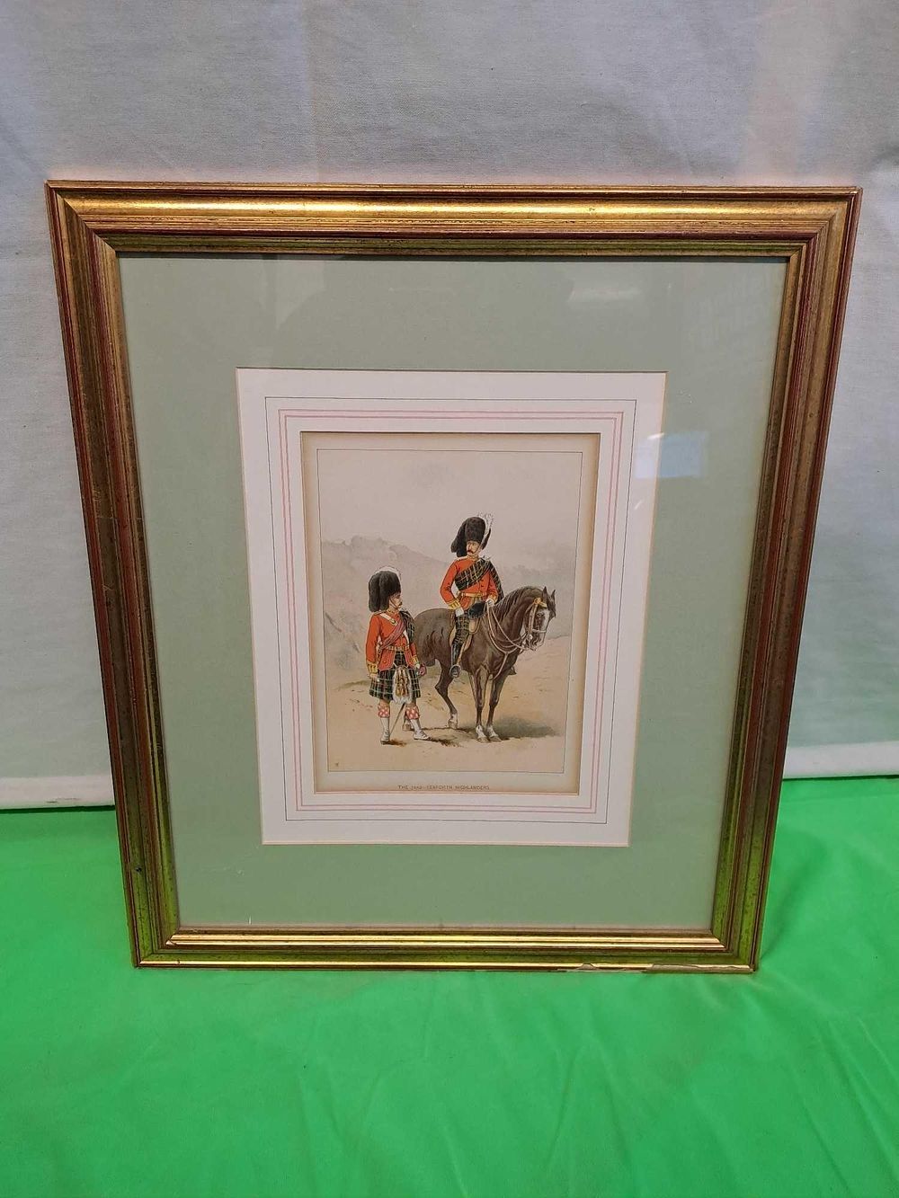 Lot 850: The 72Nd Seaforth Highlanders Print Gold Framed Print...
