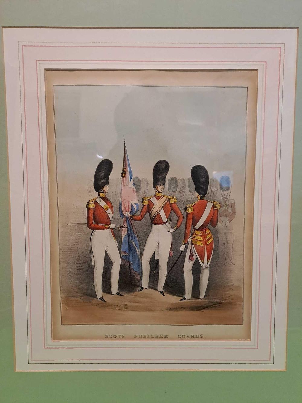 Lot 852: Scots Fusileer Guards Print In Gold Frame 51Cm...