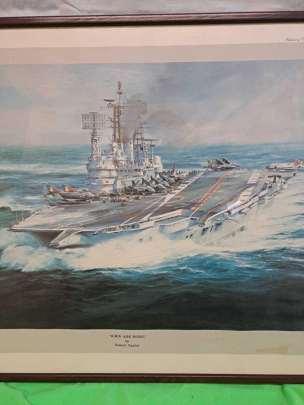 Lot 862: H.M.S Ark Royal Print By Robert Taylor In...