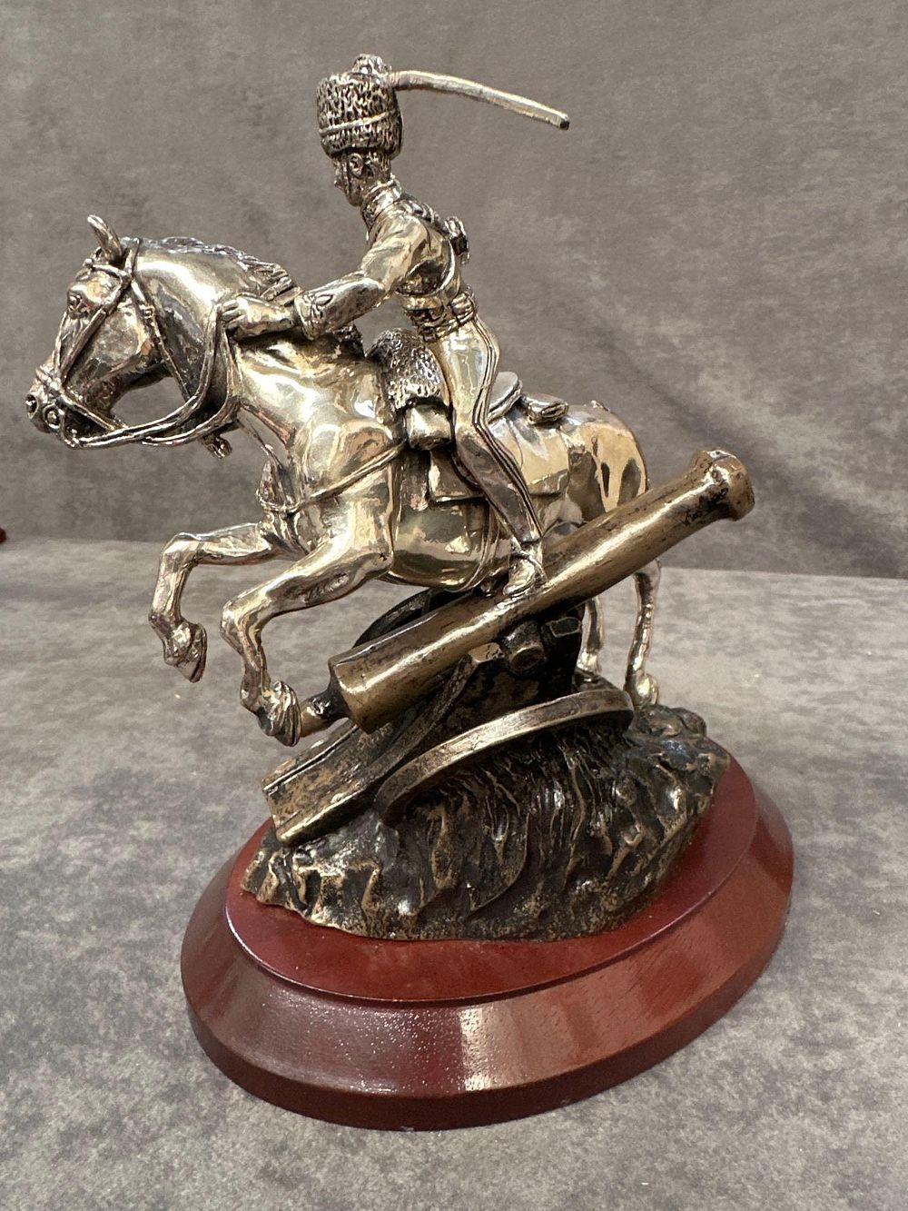 Lot 914: The charge of the light brigade figurine silver...