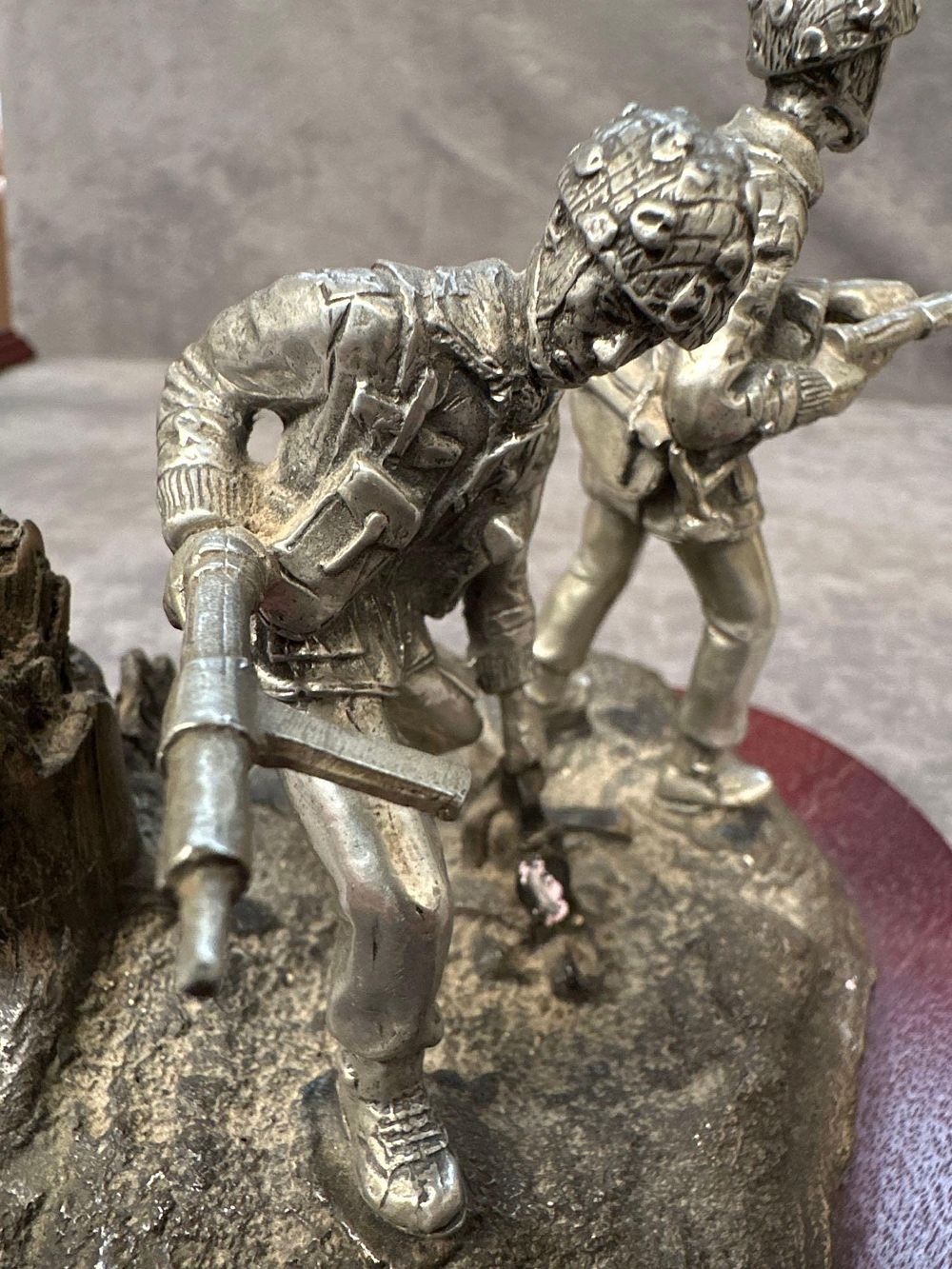 Lot 915: Dropzone pewter silver plated with a bronze base...