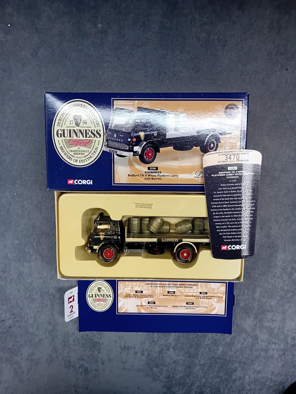 Lot 243: Corgi Guinness #23201 Bedford TK 4 Wheeled Platform Lorry with Barrels.