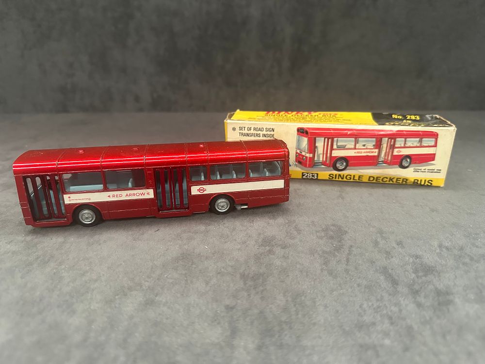 Lot 199: Dinky Toys #283 Single Decker Bus. Box has some slight crushing.