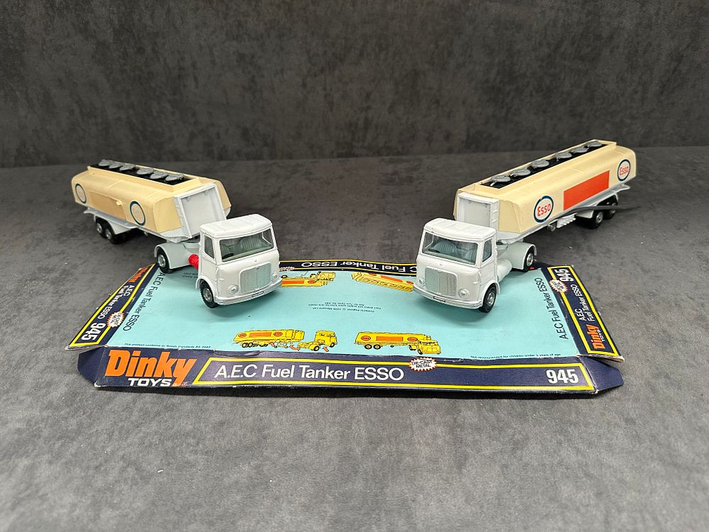 Lot 170: 2 x Vintage Dinky Toys 945 AEC Fuel Tanker Esso - Made by Meccano