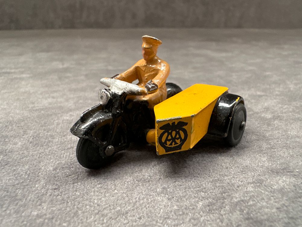 Lot 330: (No Reserve) Dinky AA motorcycle and side cart.