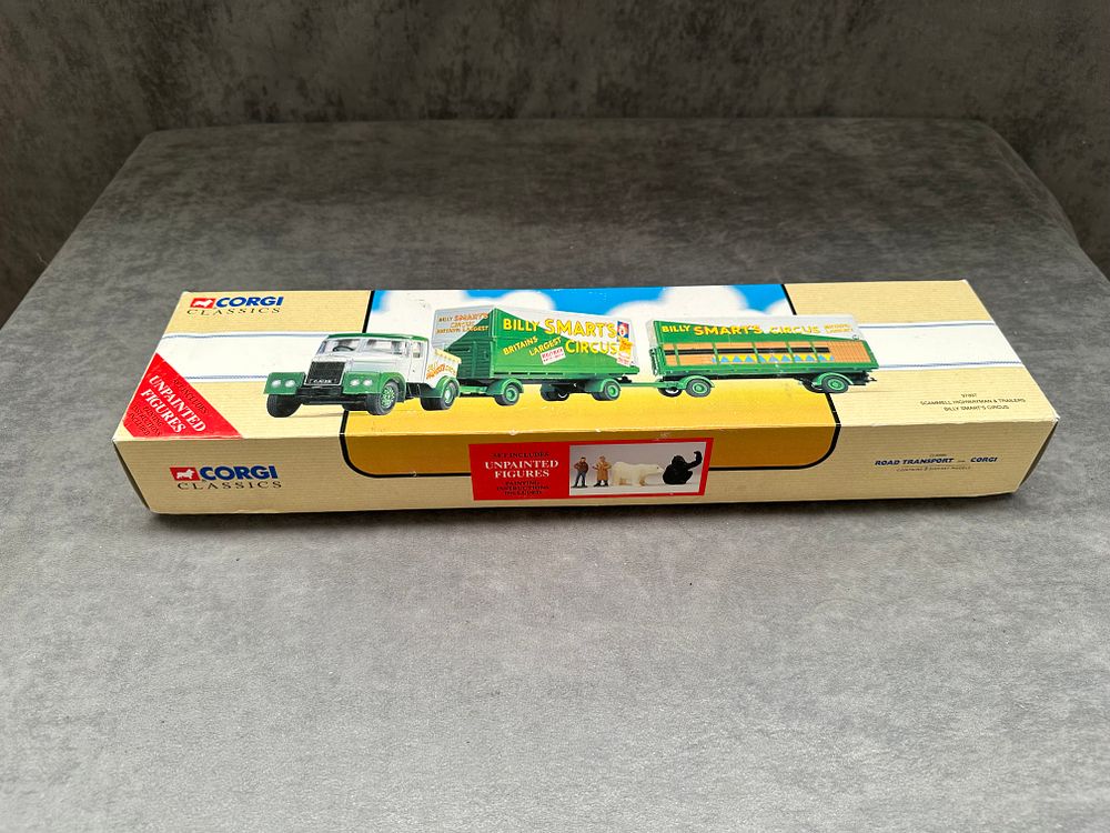 Lot 420: Corgi Classics Road Transport 97897 scammer highwaymen and trailers Billy Smart Circus