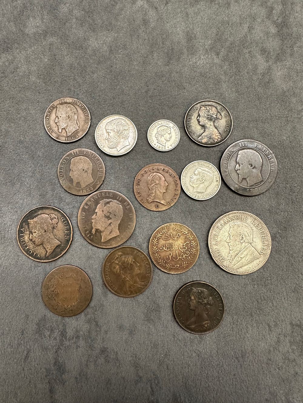 Lot 253: Mixed Lot of old worn coins as pictured.