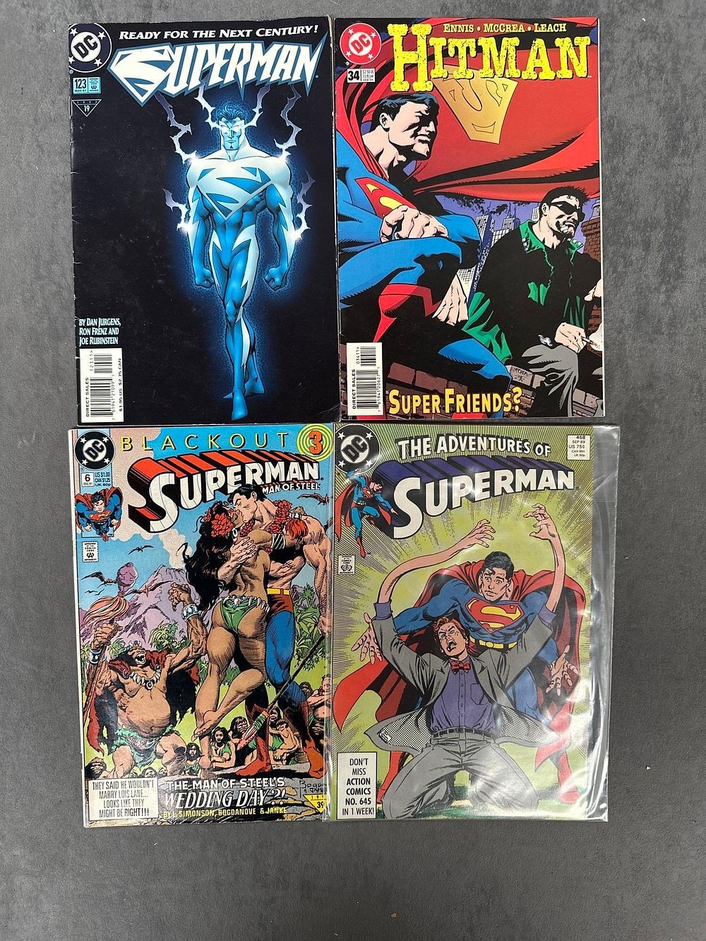 Lot 448: 4 issues of dc comics Superman. This includes...