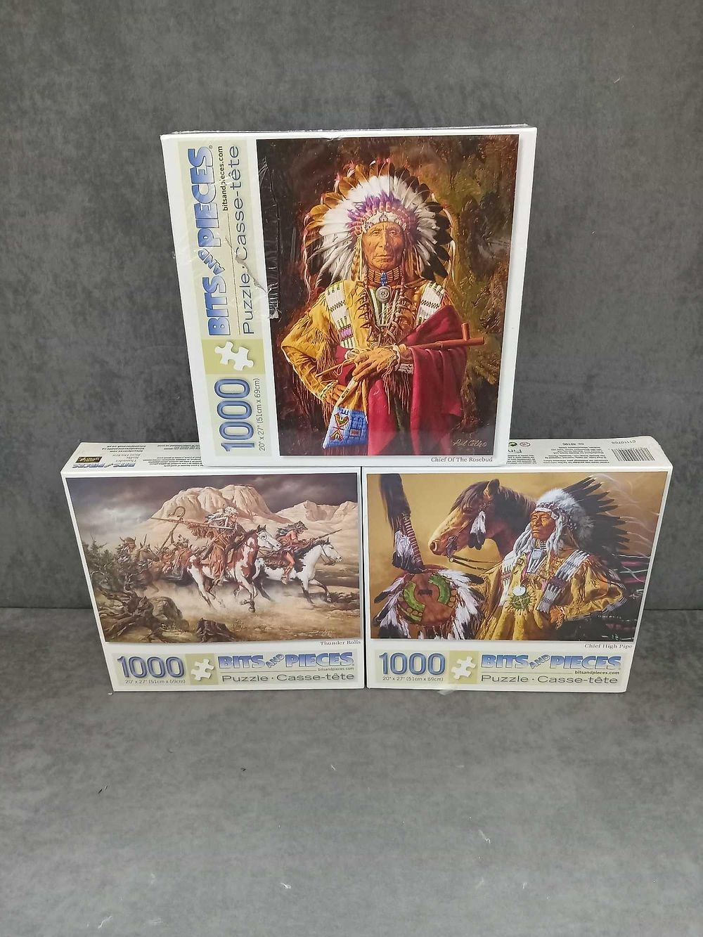 Lot 317: 3 native Indian inspired jigsaw puzzles by bits...