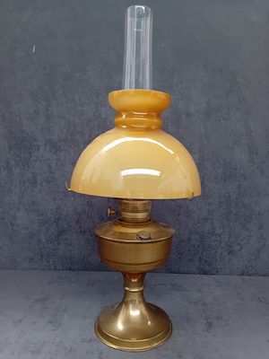 Glass and brass oil lamp as pictured