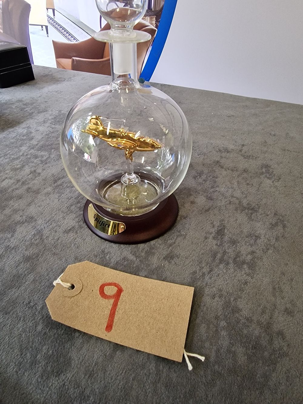 Lot 293: Mayflower Glass Model Of A Spitfire In A...