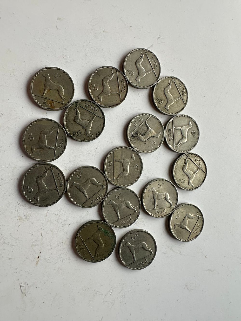 Lot 427: 17 x Irish 6d (sixpence) 1948-1968 all fine...