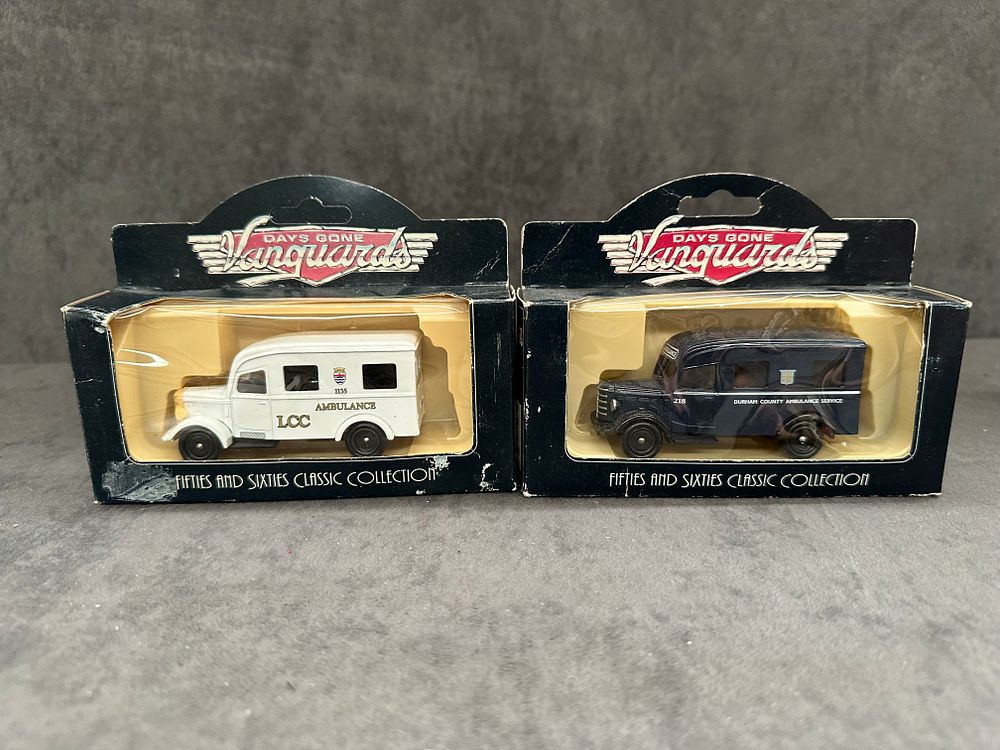 Lot 334: Pair of Vanguard 1950 Bedford Ambulances #64001 #64002