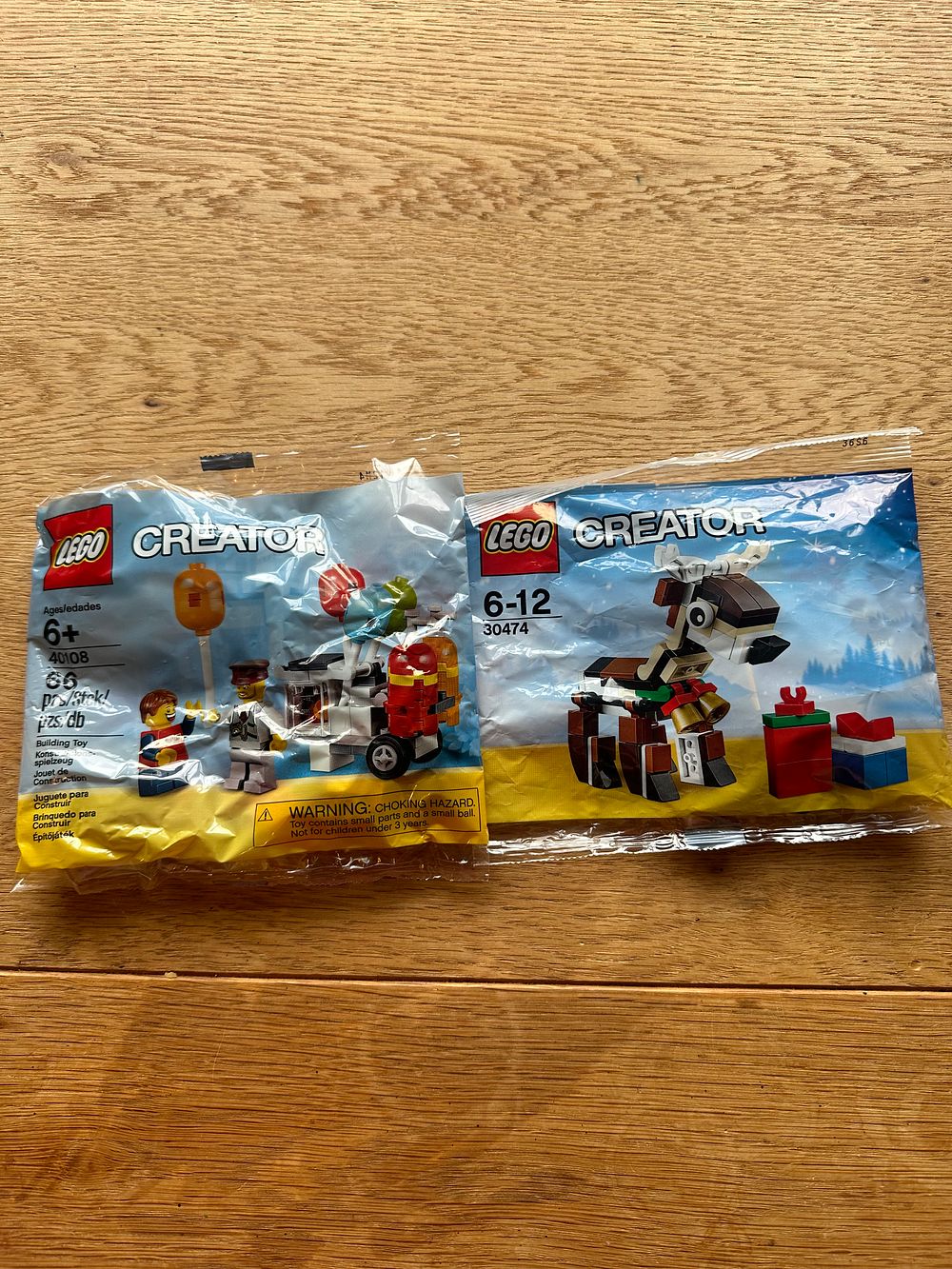 Lot 188: Lego mixed lot of Creator Polybag sets, 40108 Balloon Cart and 30474 Reindeer