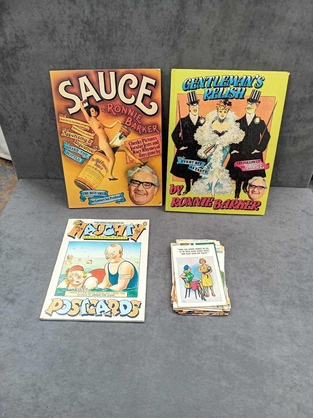 Lot 507: Collection of saucy items including books and postcards