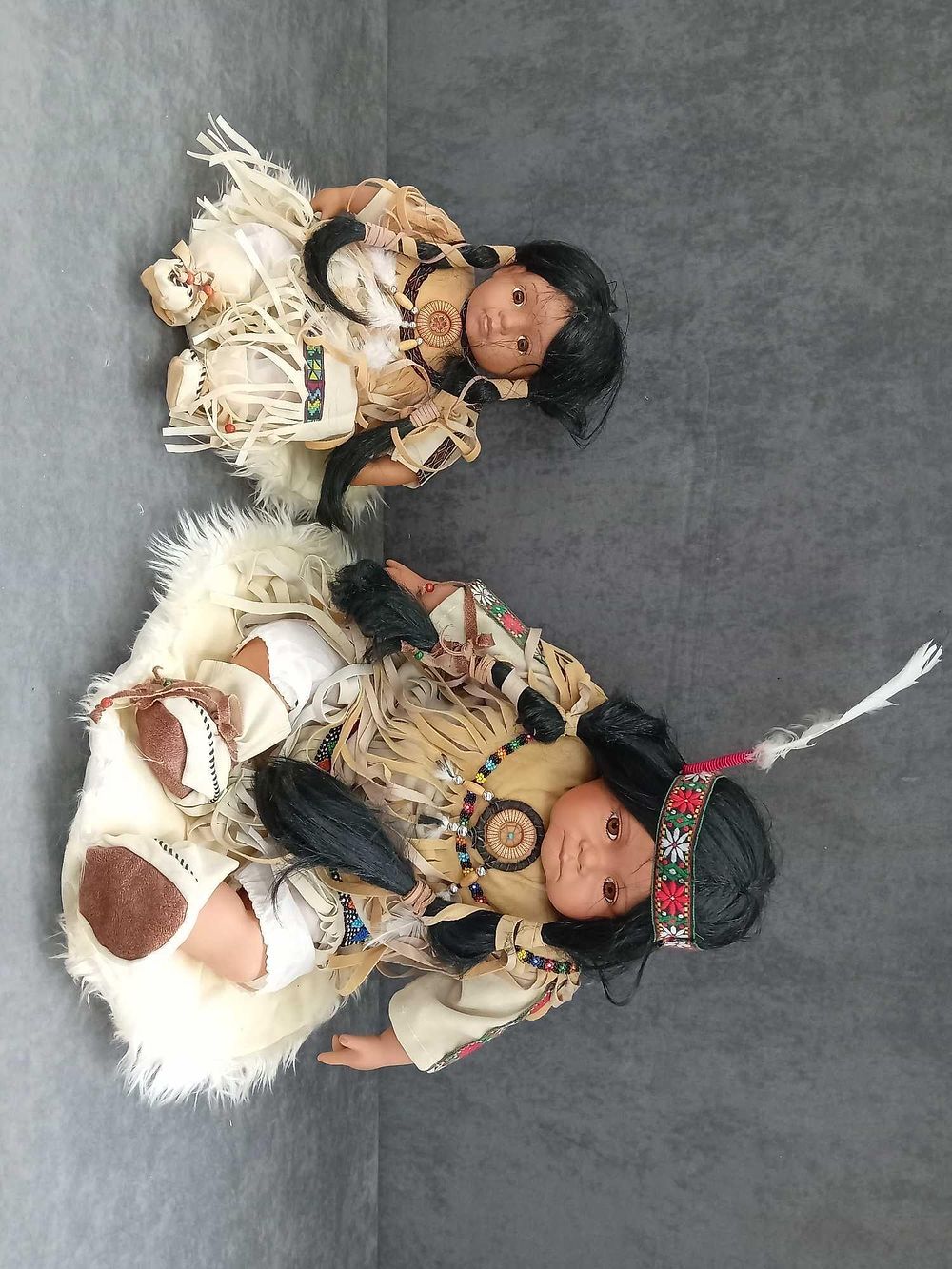 Lot 408: 2 Native Indian themed porcelain dolls as pictured