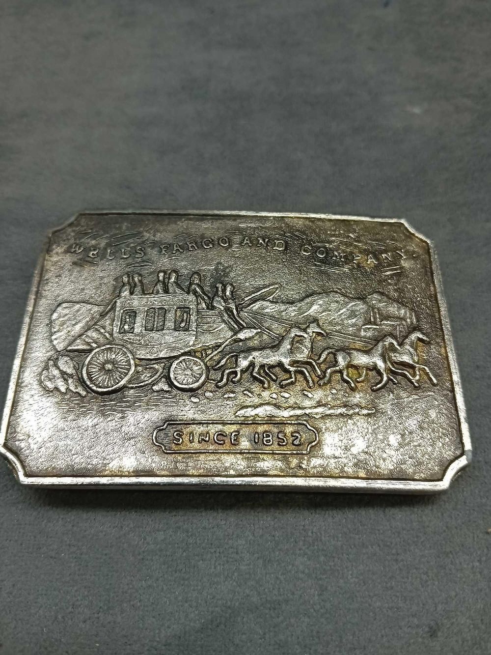 Lot 415: Wells Fargo and company since 1852 belt buckle...