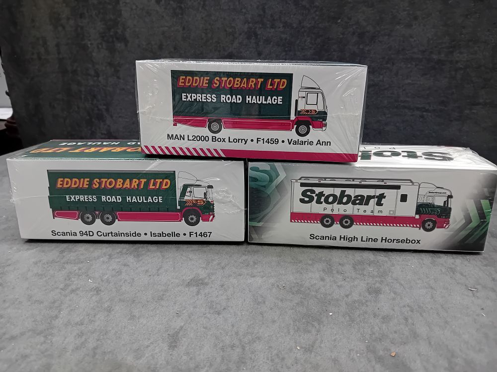 Lot 221: Lot of 3 Atlas Editions Eddie Stowbart vehicles...