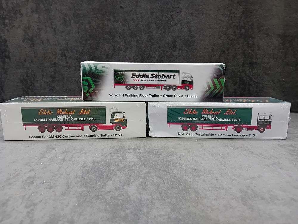 Lot 374: Lot of 3 Atlas Editions Eddie Stowbart vehicles...