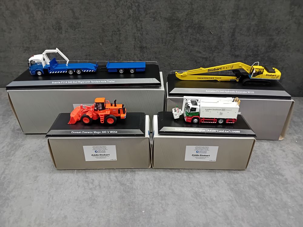 Lot 366: Lot of 4 Atlas Editions Eddie Stowbart vehicles...