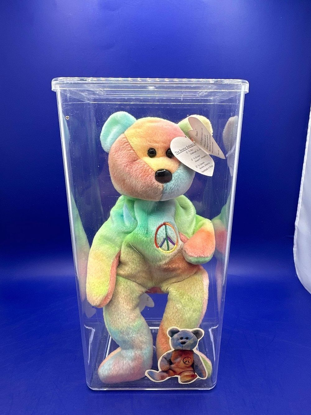 Lot 206: TY Peace Beanie Bear hand made in China....