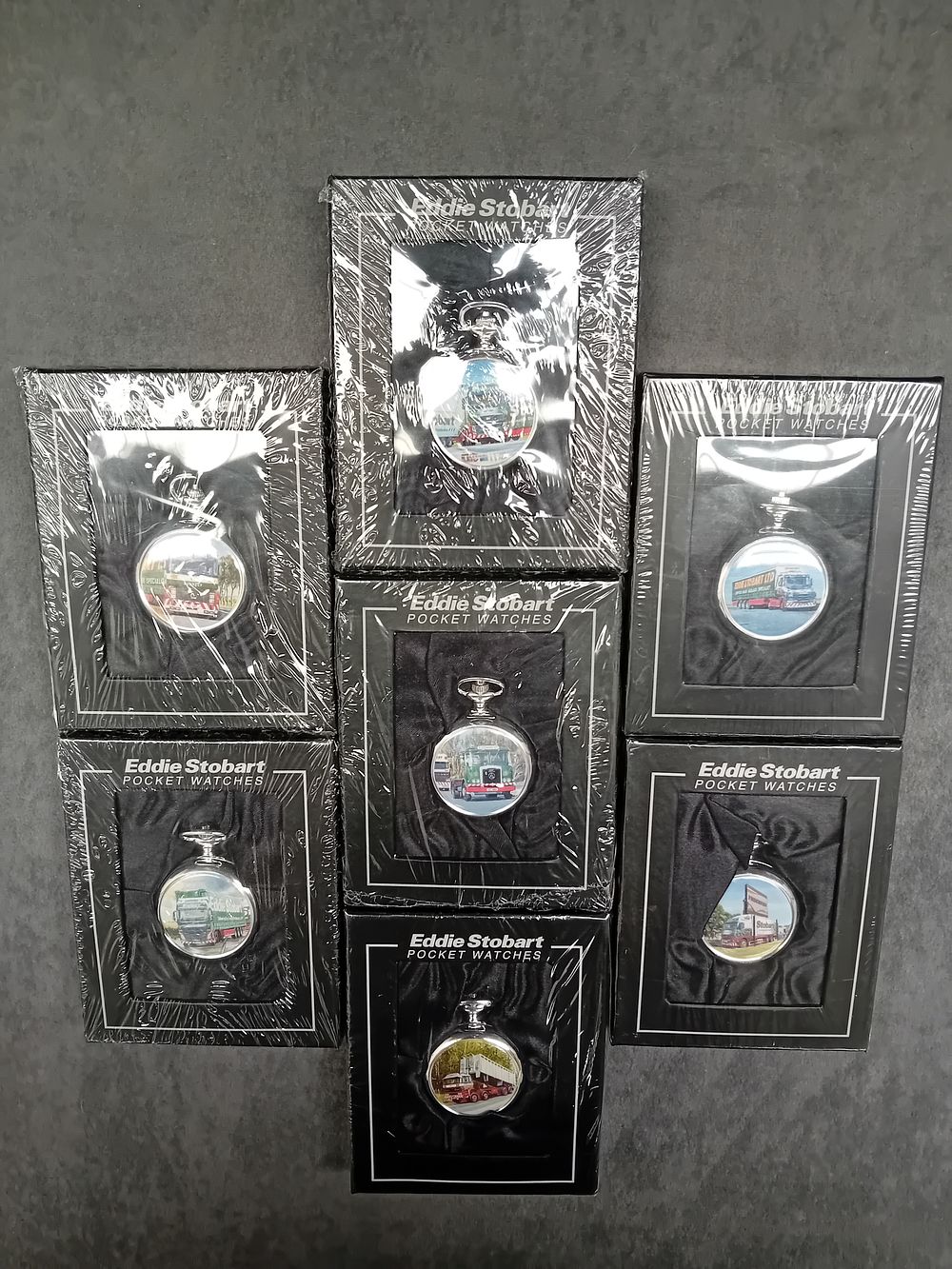 Lot 258: Mixed lot of 7 Eddie Stowbart pocket watches...