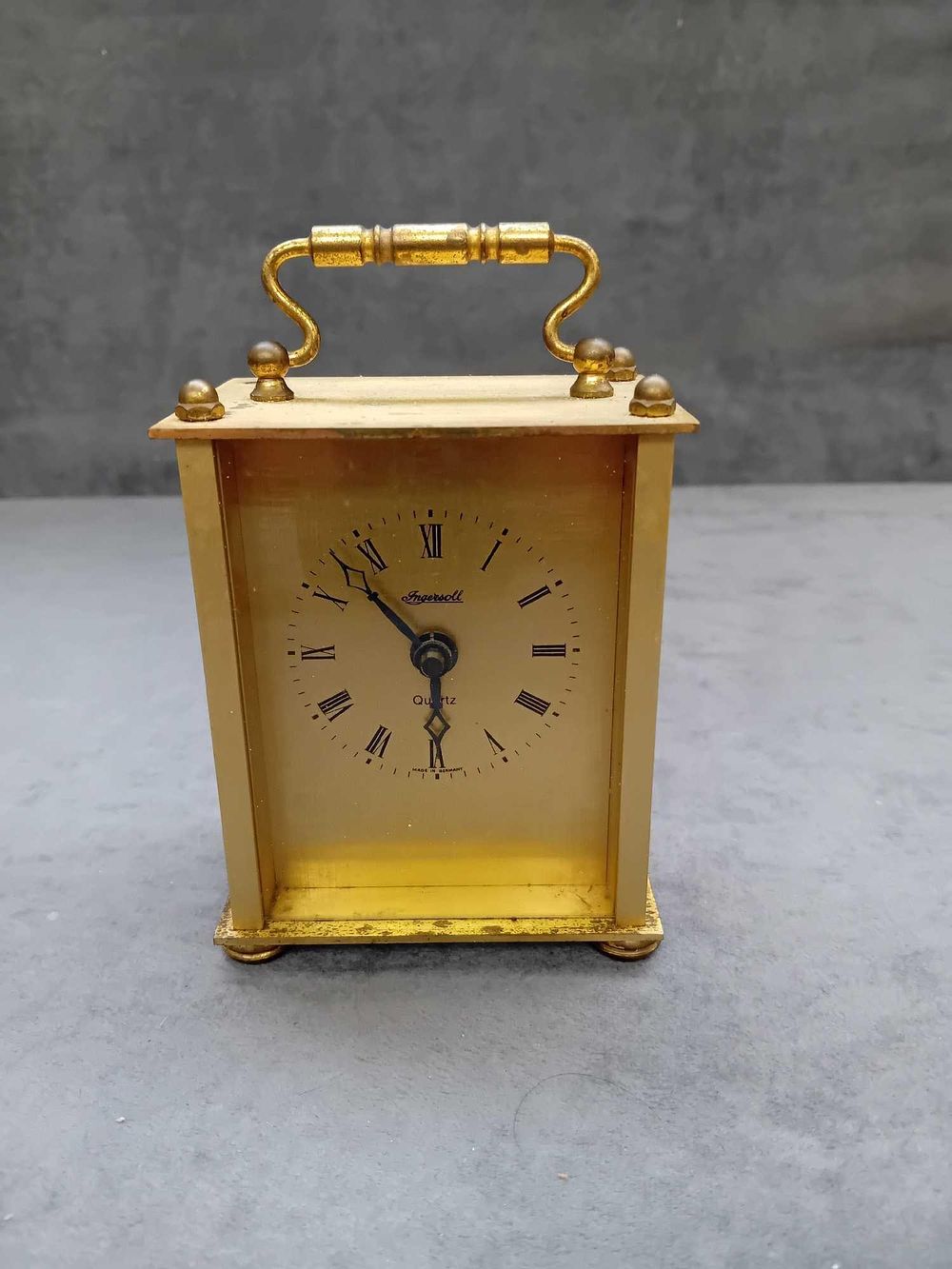 Lot 1009: Ingersoll German mantel clock brass