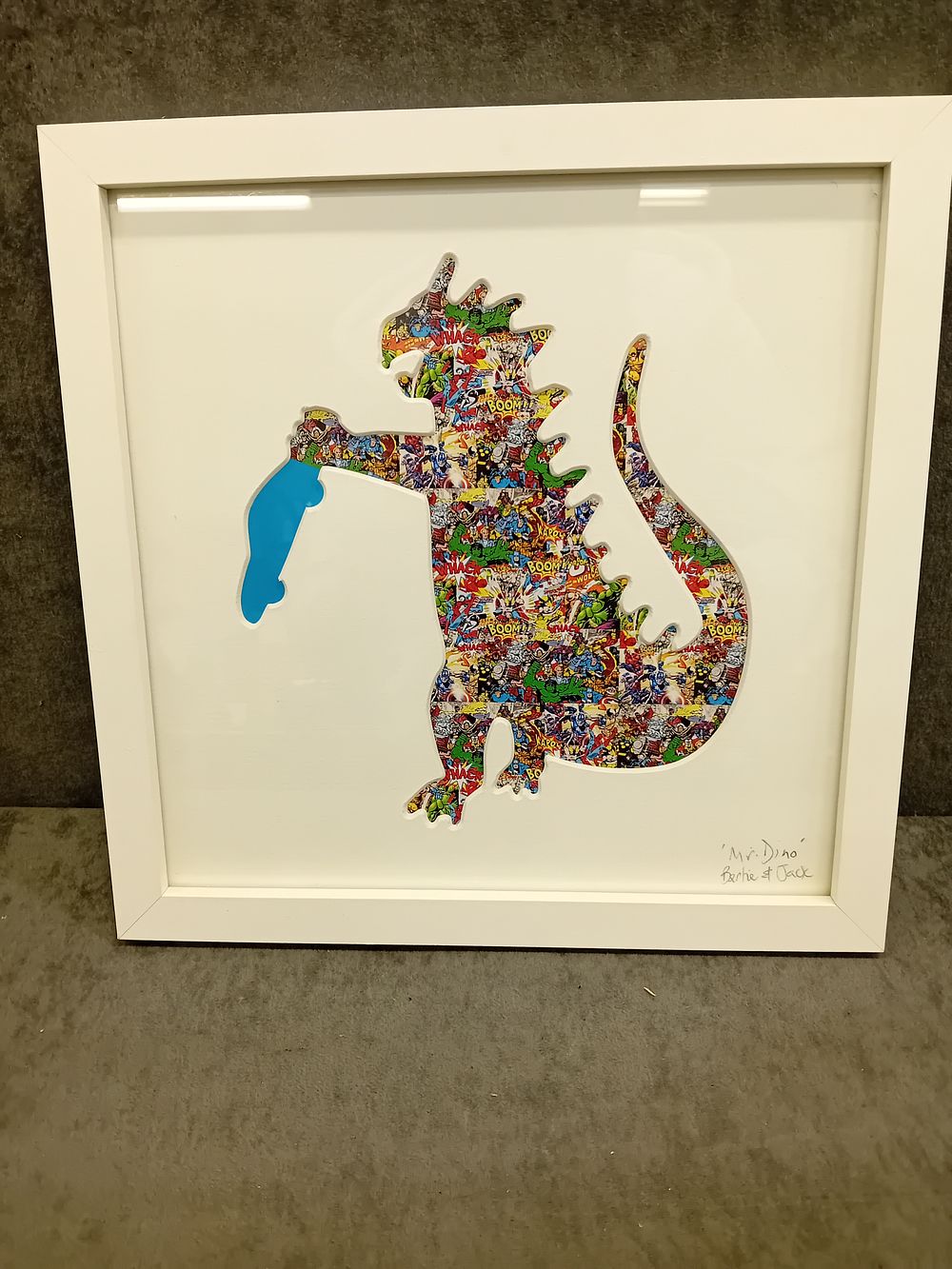 Lot 472: Mr Dino framed print and Signed as pictured