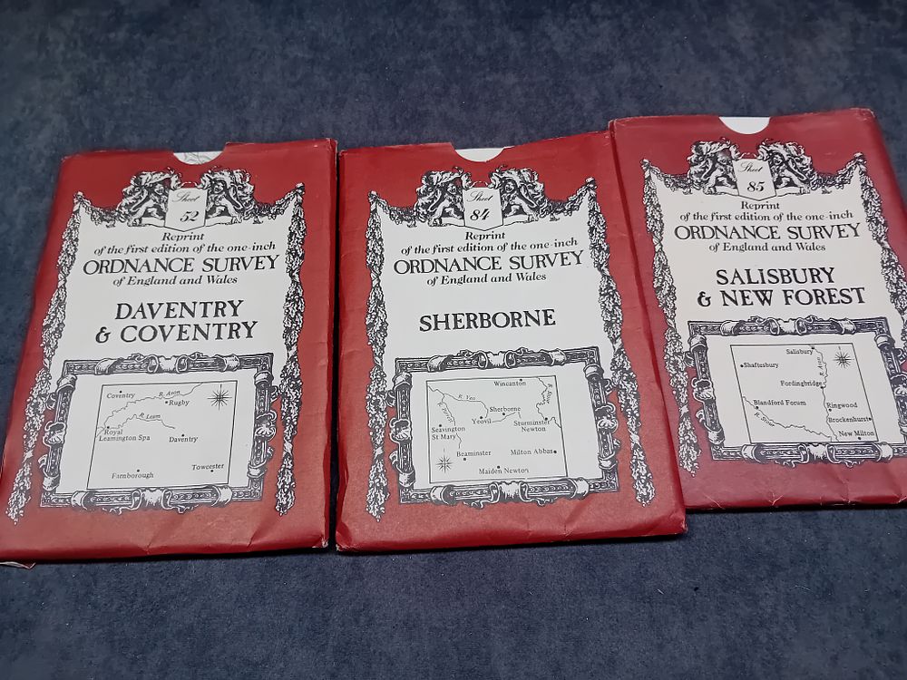Lot 577: 3x 1979 Reprint issues of Old Ordnance Survey...