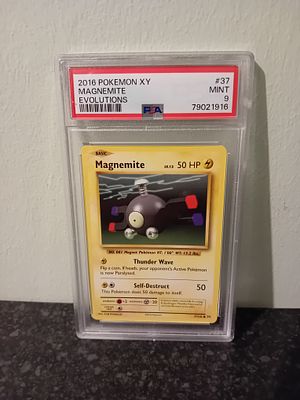 MAGNEMITE 37/108 2016 POKEMON XY EVOLUTIONS mint grade 9 graded by PSA 79021916