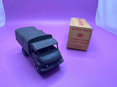 French Military Dinky 821 Unimog Mercedes mint model box has a little damage.