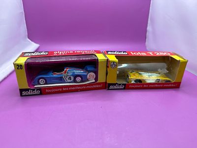 2 x Solido Models. Alpine Renault, A4 41 with racing number four and Lola T280 with racing 