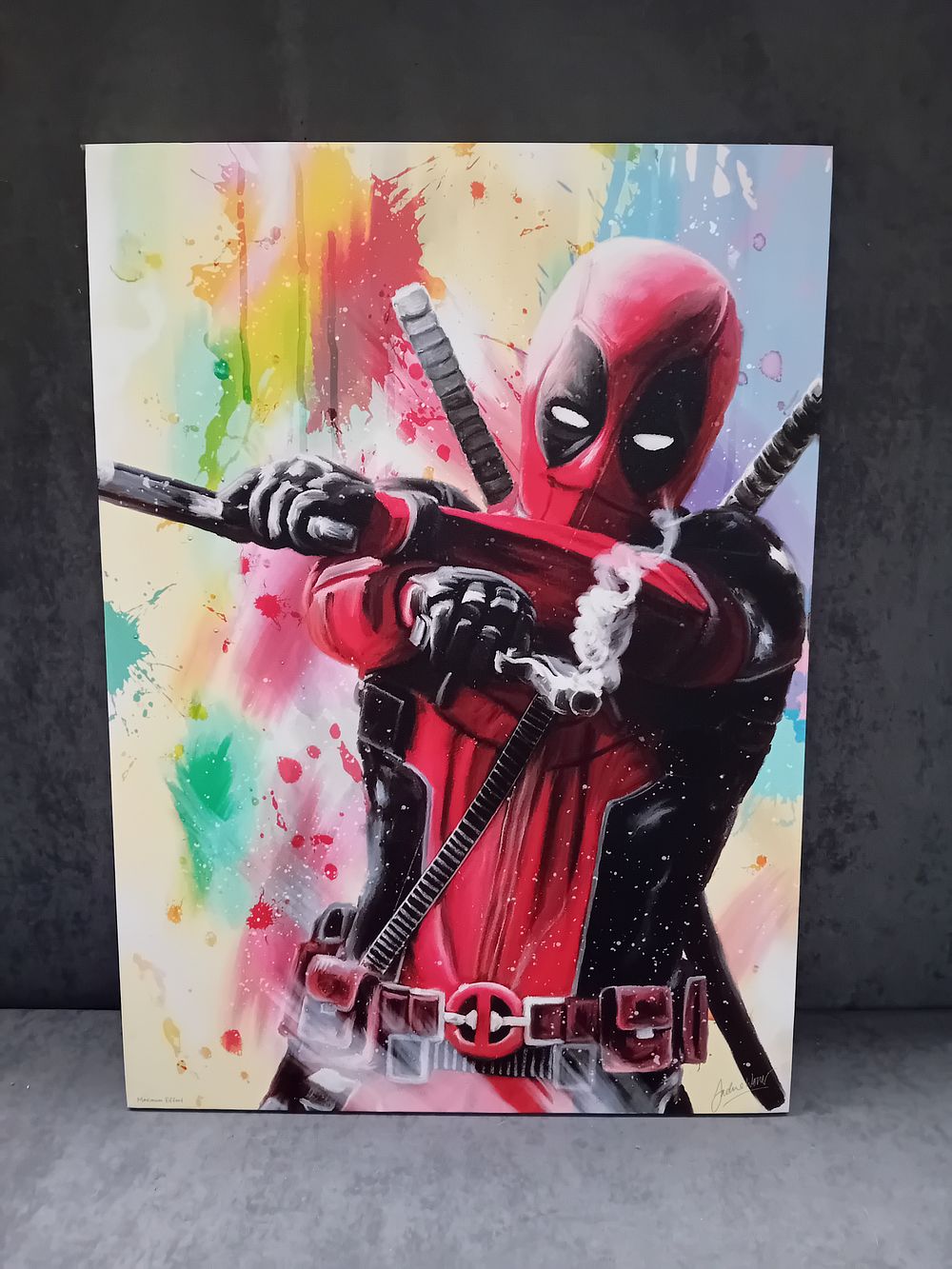 Lot 406: Deadpool large Canvas print Size 91cm x 66cm ...