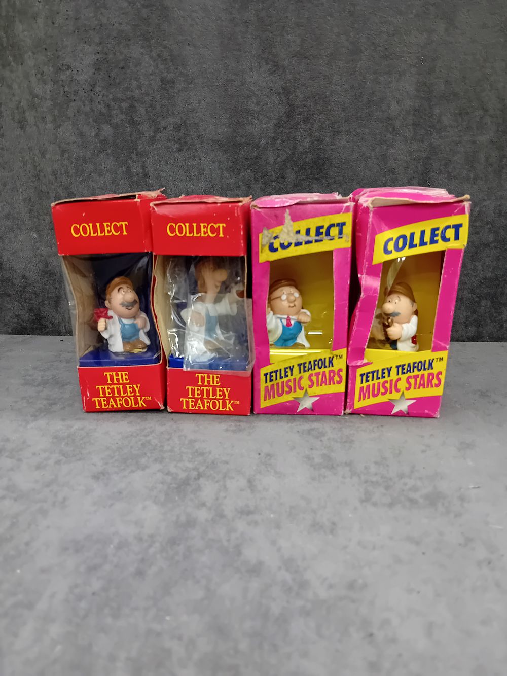 Lot 344: Collect Tetley tea people in original boxes not...