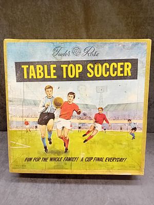 Tudor Rose Table top Soccer compete in original box 
Item number 6619 
As pictured