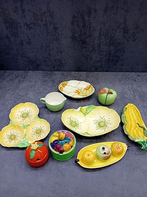 Mixed Lot Mainly Carlton Ware Ceramic Collection with Floral and Fruit Designs 
This colorful 