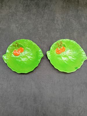 Devonware Green Leaf Side Plates with Tomato Accents (Pair) 
This charming pair of Devonware 