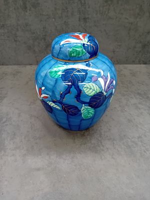 Cloisonn&eacute; lidded ginger jar excellent condition