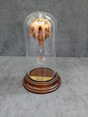 Handmade blown glass hot air balloon ornament as pictured